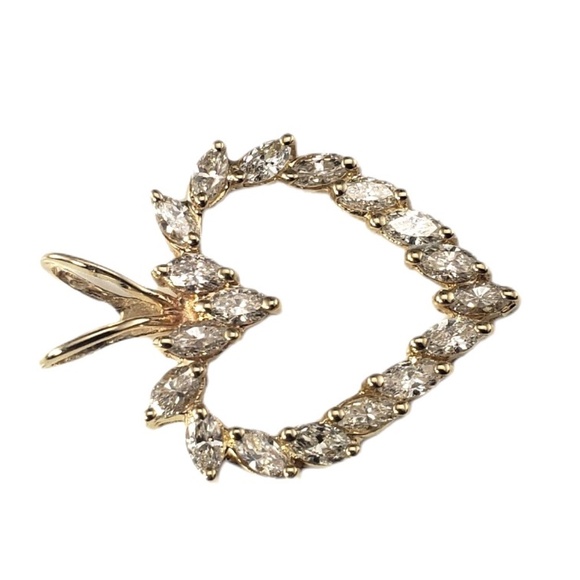 14 Karat Yellow Gold Diamond Heart Pendant #16839 - Picture 2 of 8